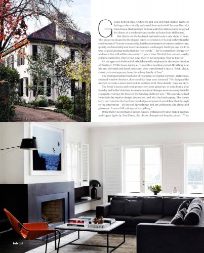 Robson Rak Architects – Belle Magazine Oct/Nov 2013