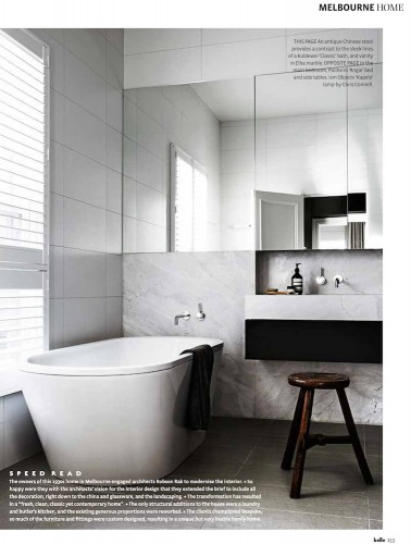Robson Rak Architects – Belle Magazine Oct/Nov 2013